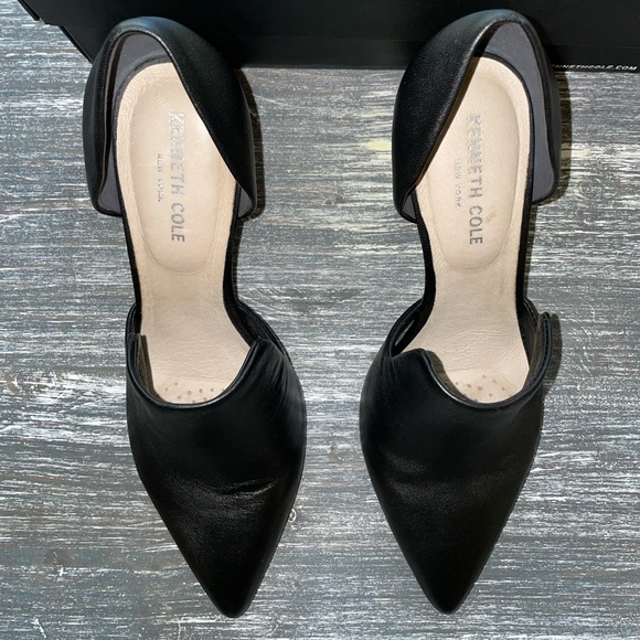 Kenneth Cole Riley 85 DRS pointed toe Loafers black leather pumps size 9. - Picture 7 of 13